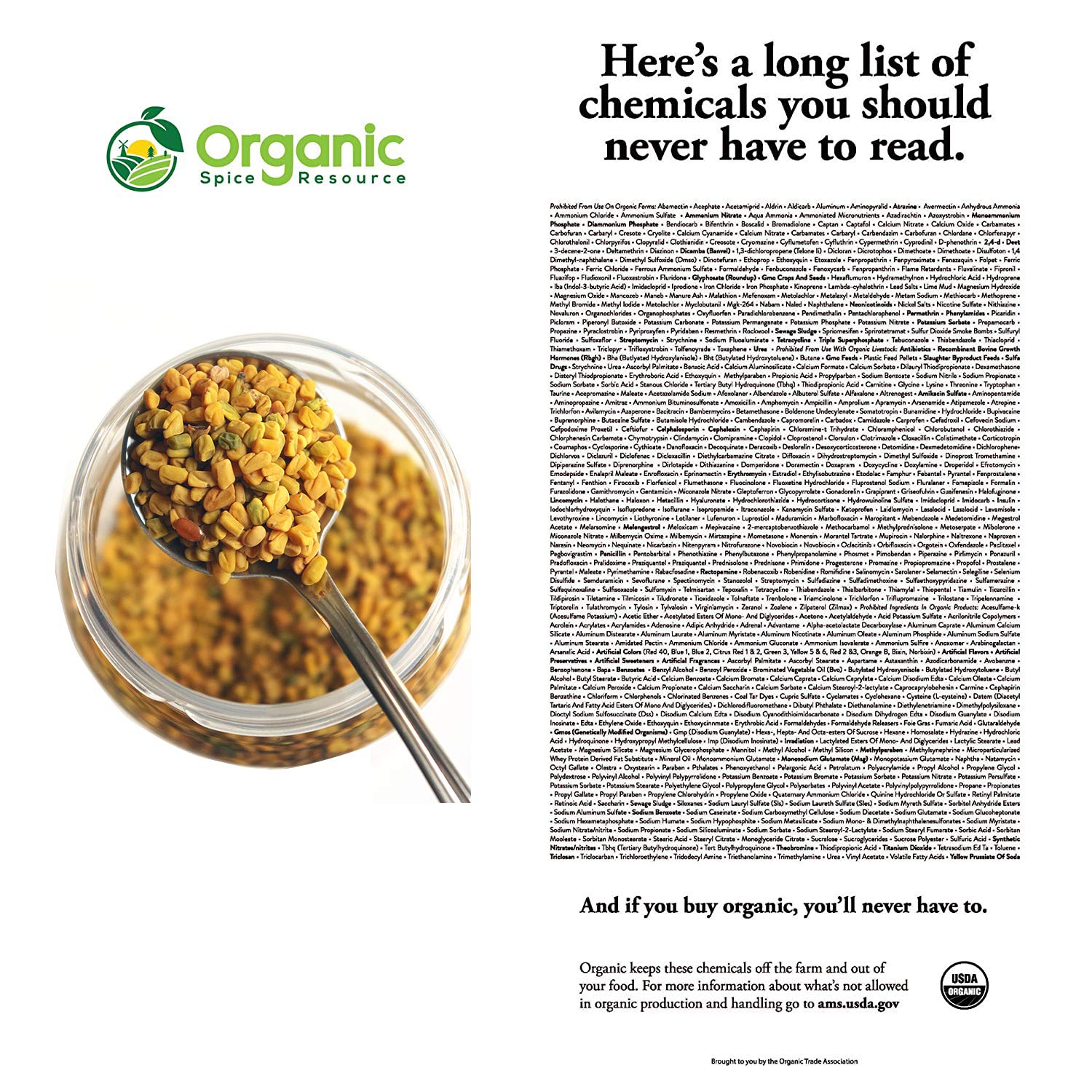 Organic Fenugreek Powder | 8 oz - 226g | USDA Organics and Non-GMO Verified Project Approved | Product of India | 100% Raw and Natural | Resealable Kraft Bag by SHOPOSR