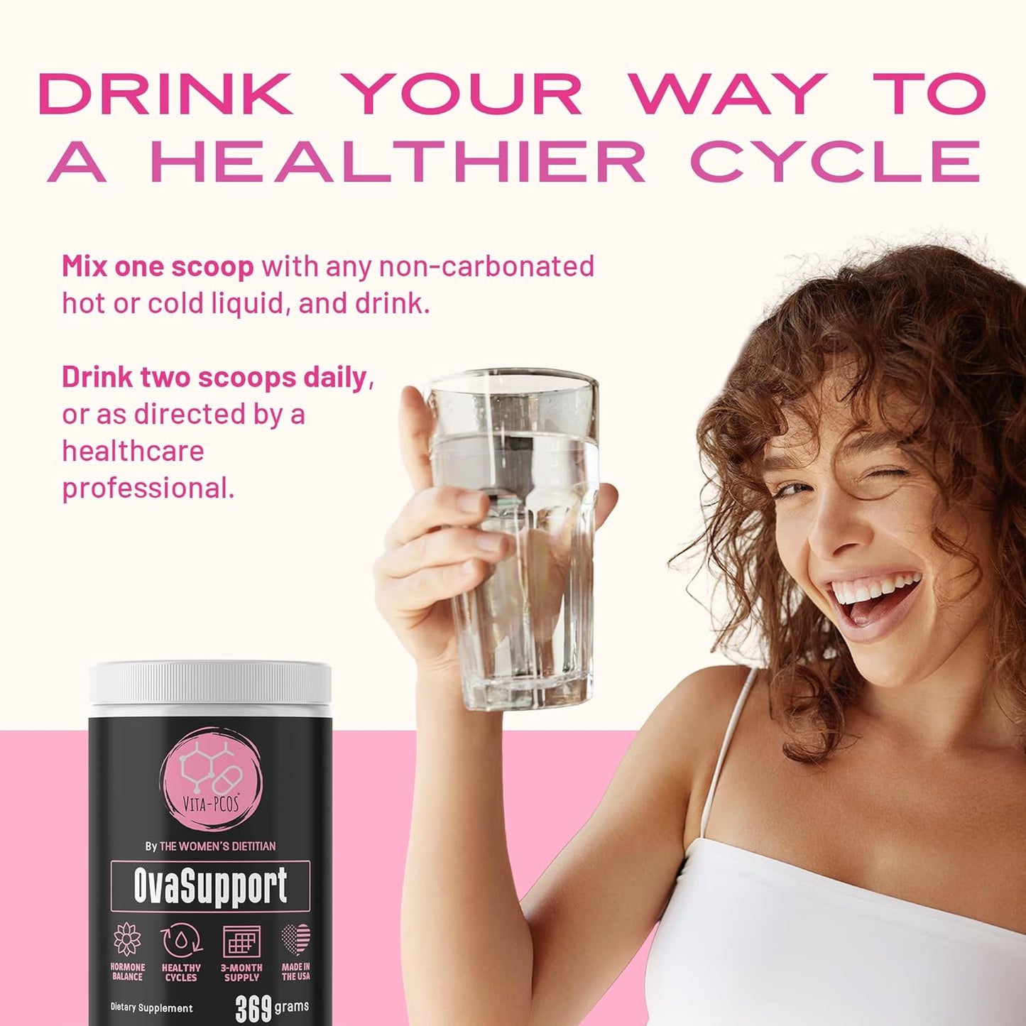 Myo-Inositol & D-Chiro Inositol Supplement for Women – PCOS Supplements for Fertility, OvaSupport Powder with Vitamins 40:1 Ratio Myo 2000mg & D-Chiro 50mg, 13.02 oz, 90 Day Supply by VITA-PCOS