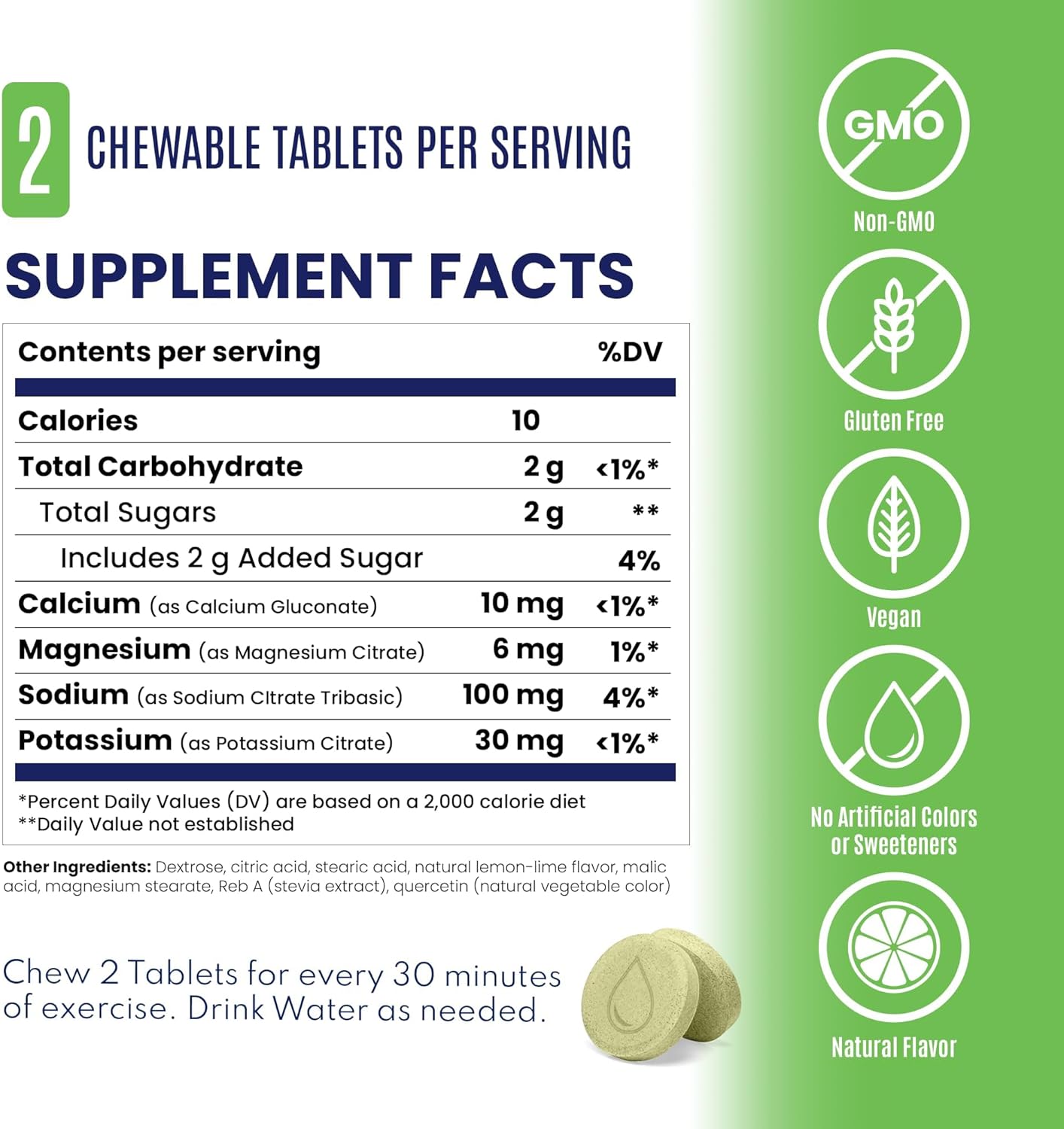 SaltStick Electrolyte FastChews Chewable Tablets, Lemon Lime, 120 count, 12 packets of 10 tablets each