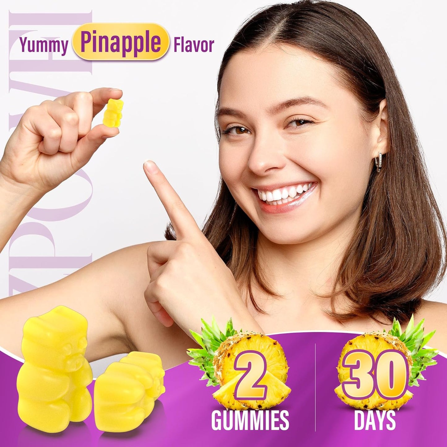 Myo-Inositol & D-Chiro Inositol,Inositol Gummies with Vitamin D3, Magnesium Glycinate, Omega-3, Folate & Zinc, Inositol Supplement Menstrual Cycle for Women-40:1 Ratio-30 Day Supply