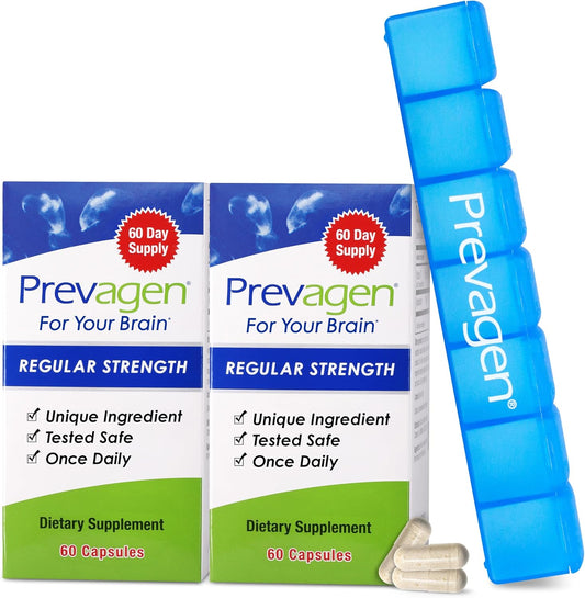 Prevagen Regular Strength - 120 Capsules (4 Month Supply) | Formulated for Your Brain | 10mg of Apoaequorin Plus Vitamin D3 with 7-Day Pill Minder