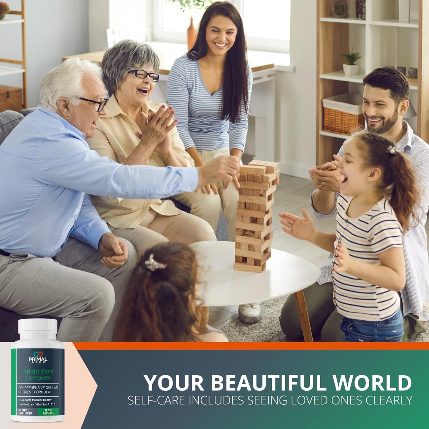 Primal Health Bright Eyes Complete - Ocular & Macular Health - Clear Vision - Lutein & Zeaxanthin Formula - Healthy Eyesight - Relieves Eye Strain from Blue Light - Dietary Supplement - 30 Capsules