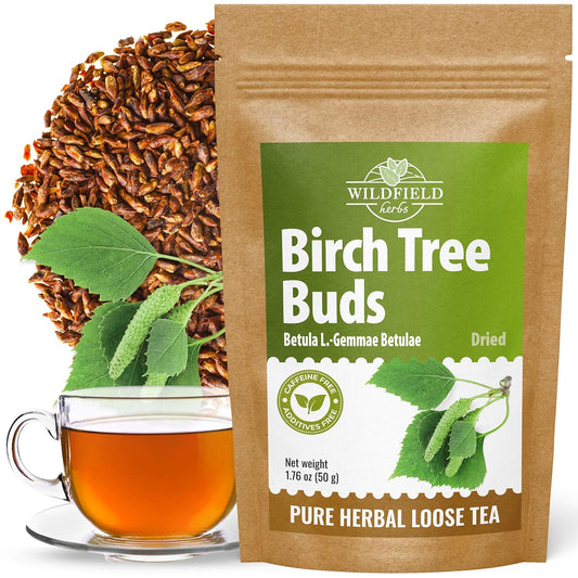 1.8 oz. Birch Leaf & Birch Tree Buds Crushed Dried Herbal Tea (Betulae Gemmae) - 50g Betula Pendula Roth Herb Tea Te De Abedul