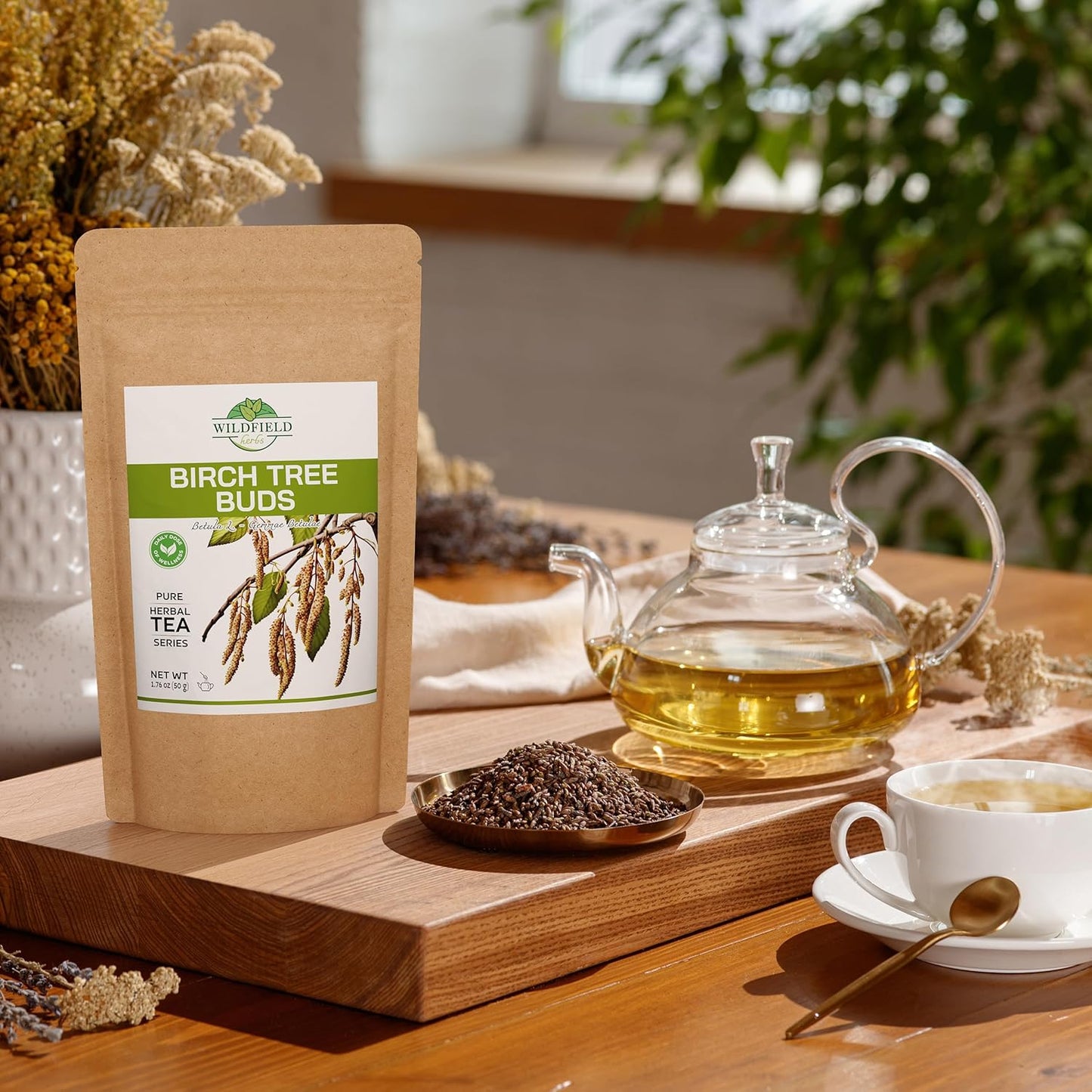 1.8 oz. Birch Leaf & Birch Tree Buds Crushed Dried Herbal Tea (Betulae Gemmae) - 50g Betula Pendula Roth Herb Tea Te De Abedul