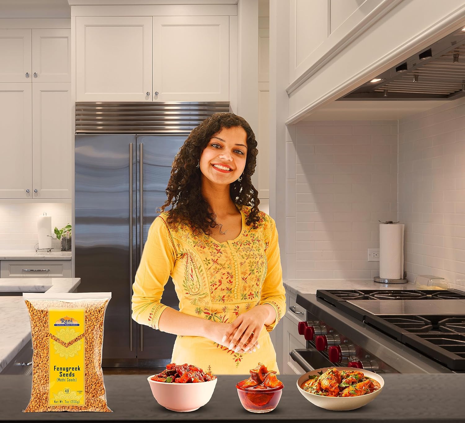 Rani Fenugreek (Methi) Seeds Whole 7oz (200g) Trigonella foenum graecum ~ All Natural | Vegan | Gluten Friendly | Non-GMO | Kosher | Indian Origin, used in cooking & Ayurvedic spice