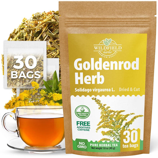 30 Bags Goldenrod Tea Herb Golden Root (Solidago virgaurea L.) - 45g Dried Golden Rod Herbs Herbal Tea