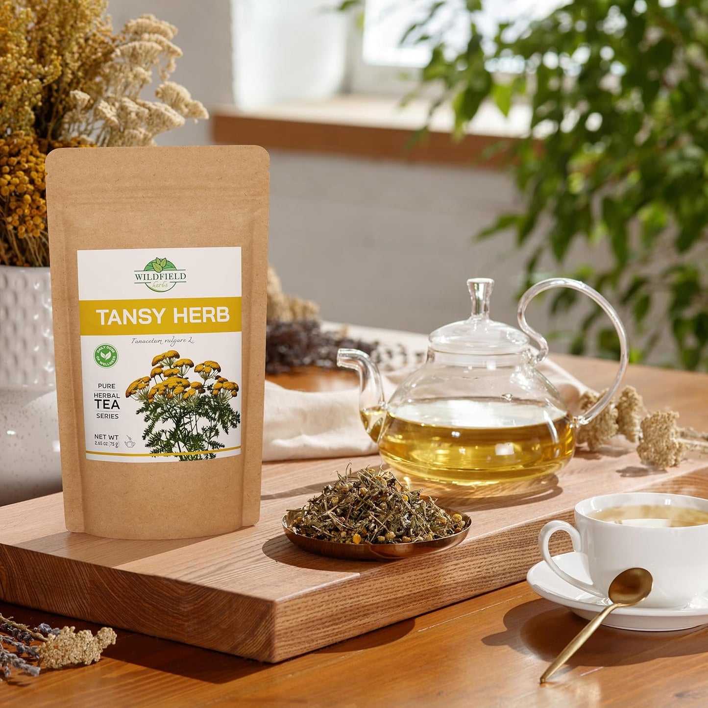 3 oz. Dried Tansy Flowers Herb Tea (Tanacetum Vulgare L.) Pishma Herbal Tea - 75g