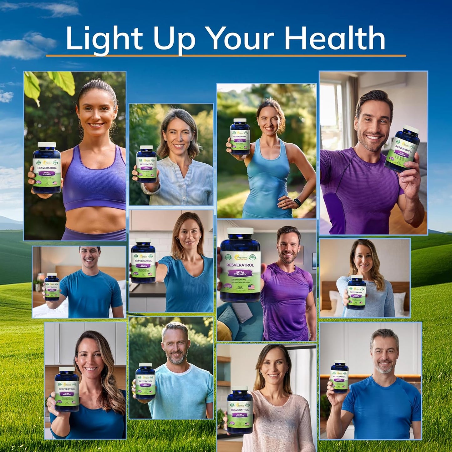 100% Natural Resveratrol - 1000mg Per Serving Max Strength (180 Capsules) Antioxidant Supplement, Trans-Resveratrol Pills for Heart Health & Pure, Polyphenols