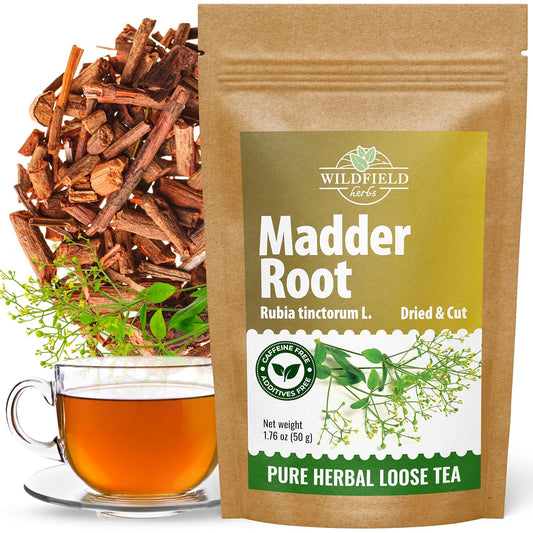 1.8 oz. Dried Madder Root Herb Tea (Rubia Tinctorum) Dried Cut Madder Roots Herbal Tea - 50g