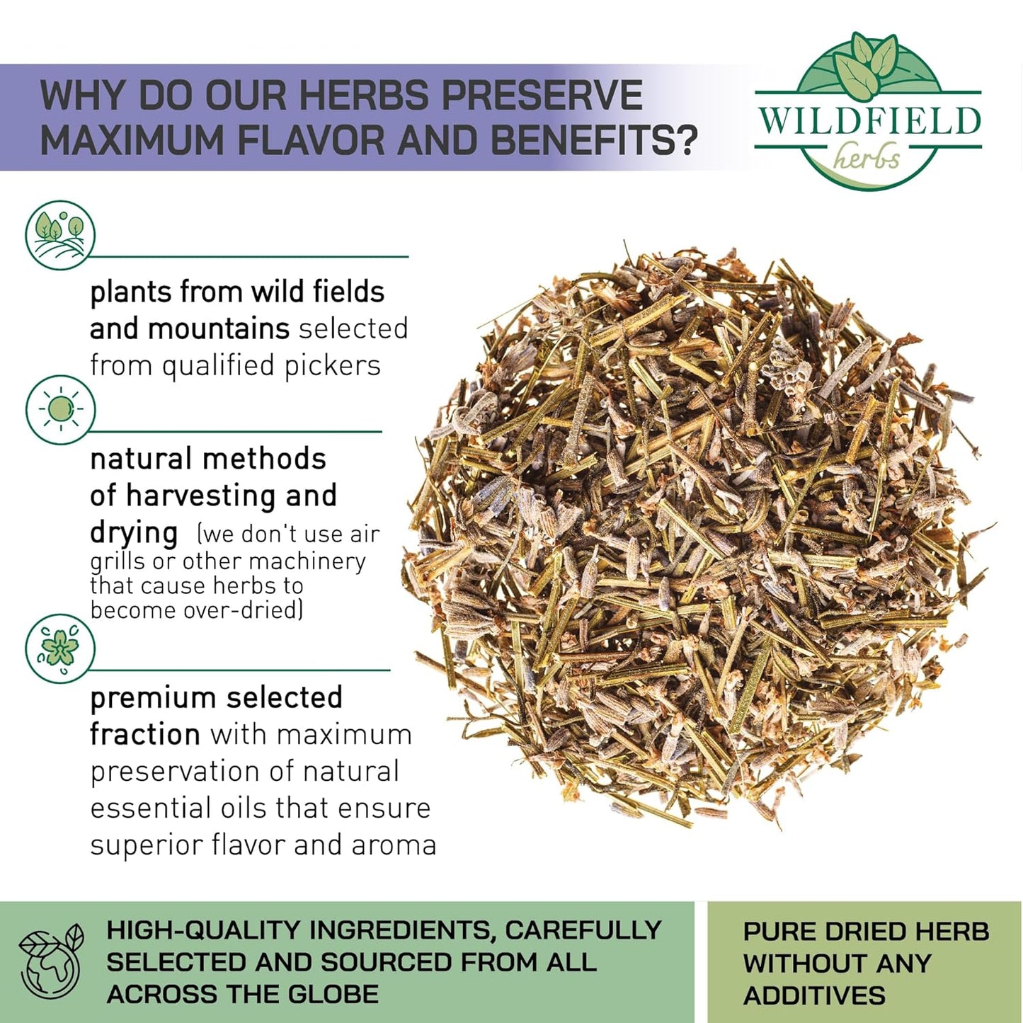 100 Bags Lavender Herb Lavender Buds Herbal Tea (Lavandula Angustifolia) - 100 Count 1.5g Bags Flowers Dried Tea Flores De Lavanda