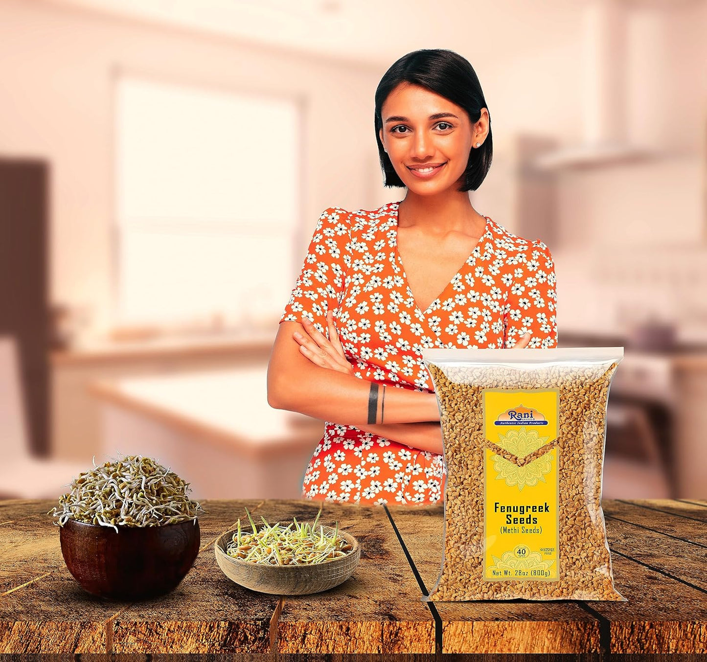 Rani Fenugreek (Methi) Seeds Whole 28oz (800g) Trigonella foenum graecum ~ All Natural | Vegan | Gluten Friendly | Non-GMO | Kosher | Indian Origin, used in cooking & Ayurvedic spice