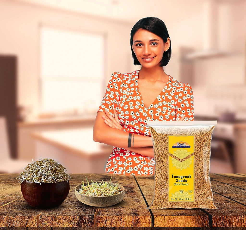 Rani Fenugreek (Methi) Seeds Whole 3.5oz (100g) Trigonella foenum graecum ~ All Natural | Vegan | Gluten Friendly | Non-GMO | Kosher | Indian Origin, used in cooking & Ayurvedic spice