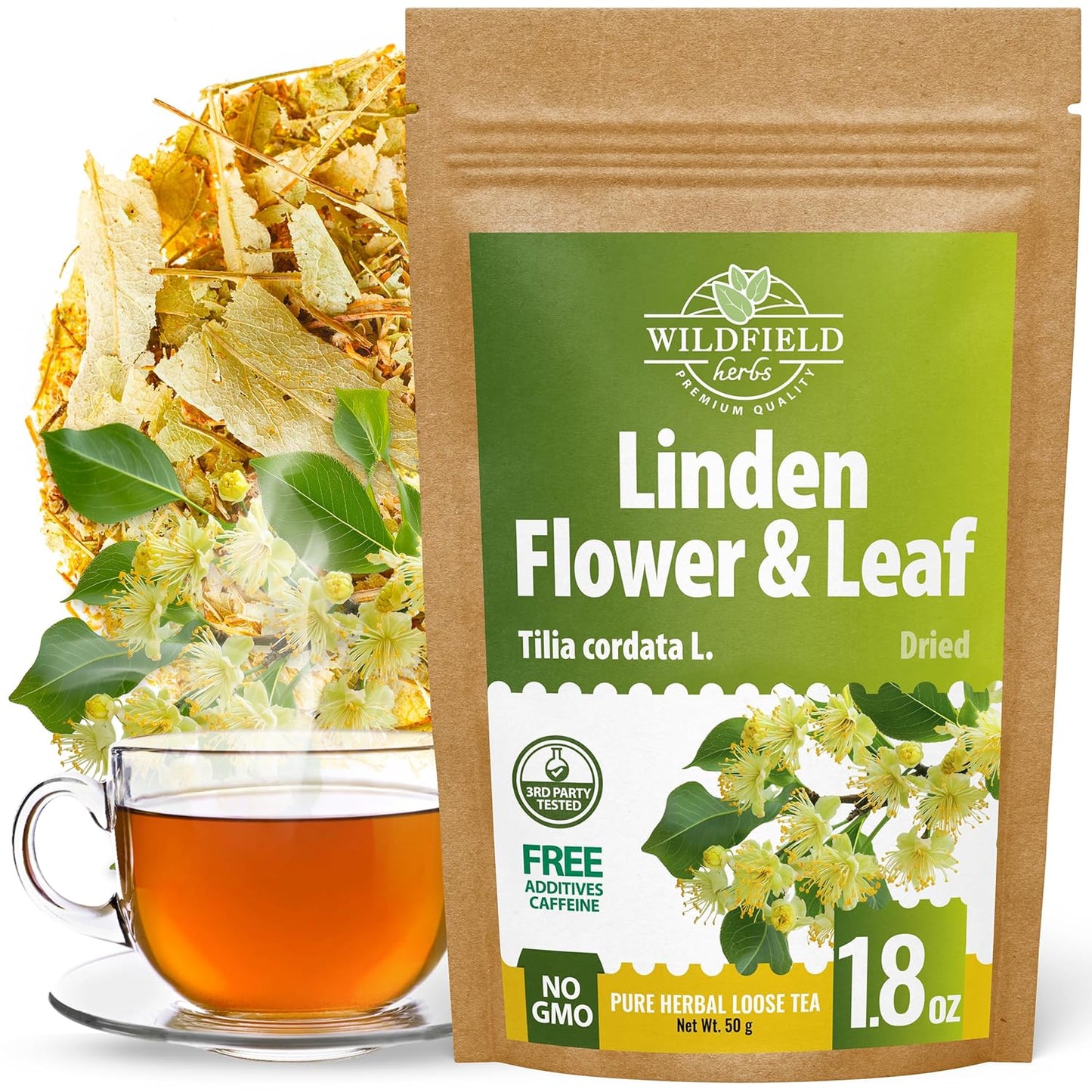 1.8 oz. Linden Tea Loose Leaf Te De Tilo Dried Linden Blossom Herb (Tilia Cordata) - 50g Tea Herbal Lipa Tila