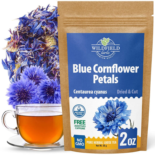 2 oz. Dried Blue Cornflower Flower Petals (Centaurea Cyanus) - 56g Blue Corn Flower Herb Tea Petals Bulk Herbal Tea