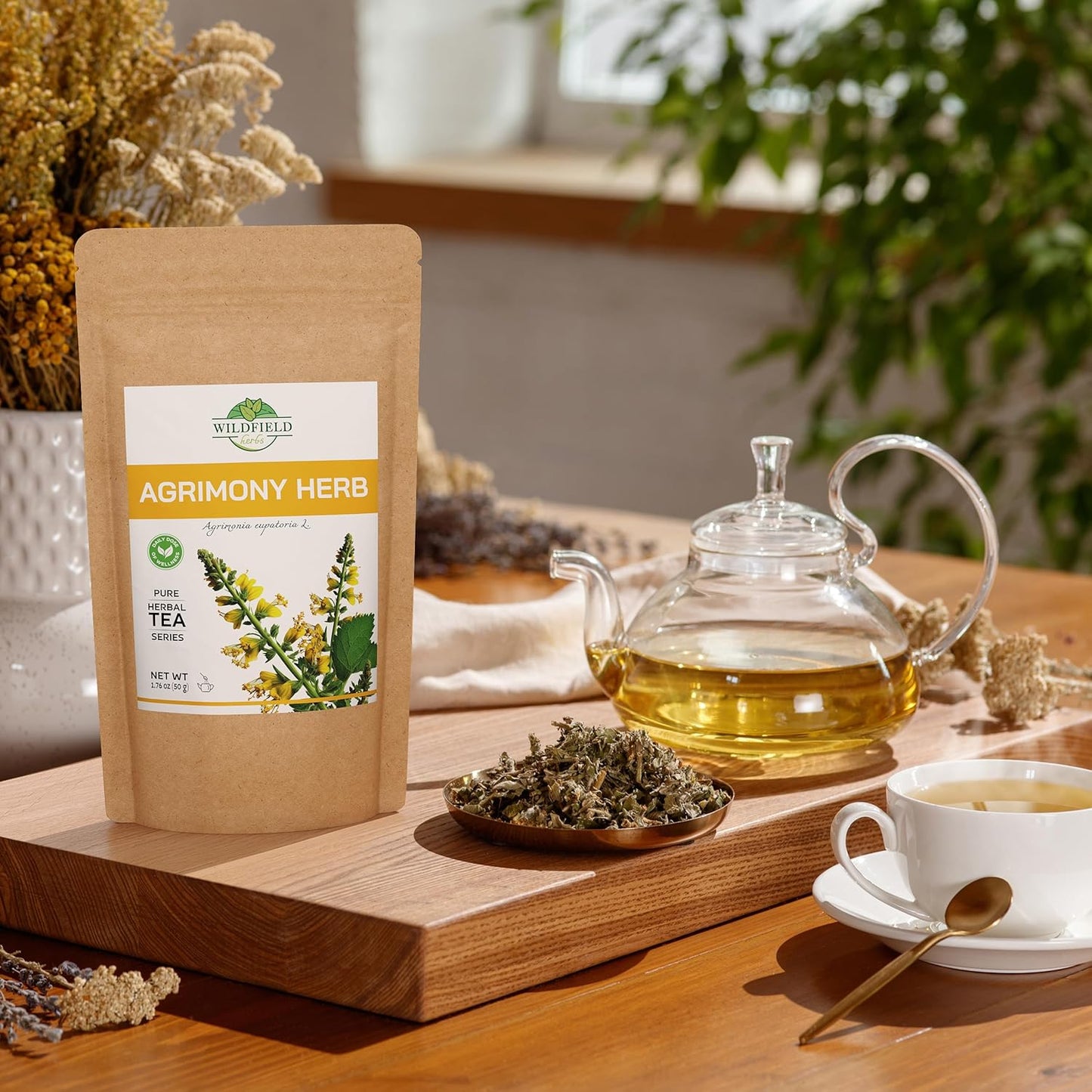 1.8 oz. Agrimony Herb Dried Cut Agrimony Flower Tea (Agrimonia Eupatoria L.) - Agrimonia Herbal Tea 50g (1.8 Oz)