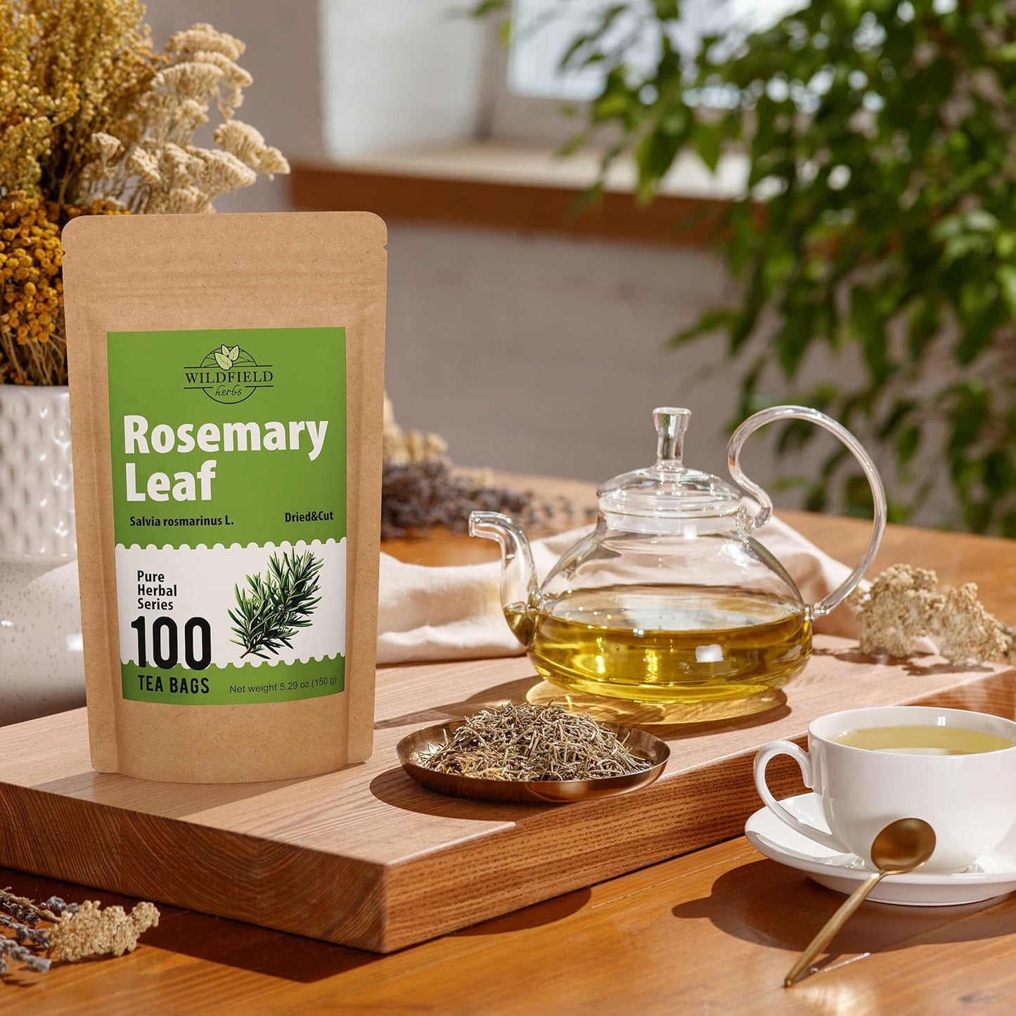 100 Bags Rosemary Tea Herbal Tea (Salvia Rosmarinus) - 100 Count 1.5g Bags Rosemary Herb Te De Romero