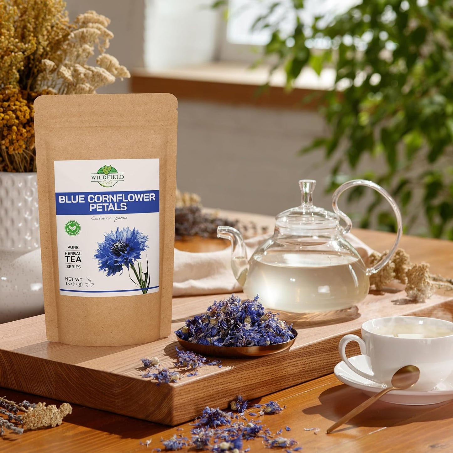 2 oz. Dried Blue Cornflower Flower Petals (Centaurea Cyanus) - 56g Blue Corn Flower Herb Tea Petals Bulk Herbal Tea