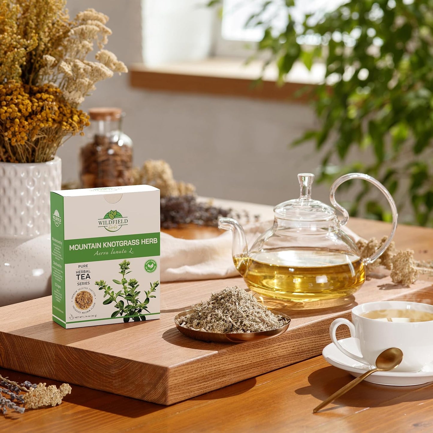 1.8 oz. Mountain Knotgrass Tea Dried Cut Herb Mountain Knotgrass Herbal Tea (Aerva Lanata) - 50g Polpala Pol-Pala Pol Pala Pol Pola Herb