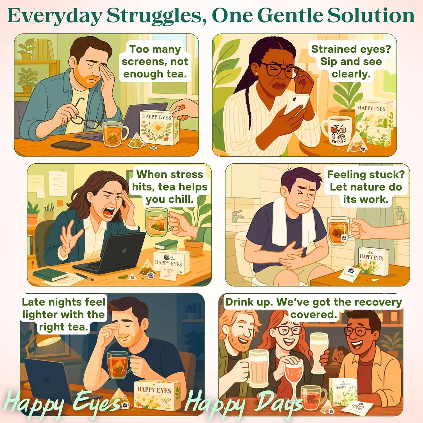 2 Pack of Dr. Lu’s Happy Eyes Tea | 100% Natural Eyebright Tea for Liver Cleanse | Liver Detox tea for Eye Health Made in US